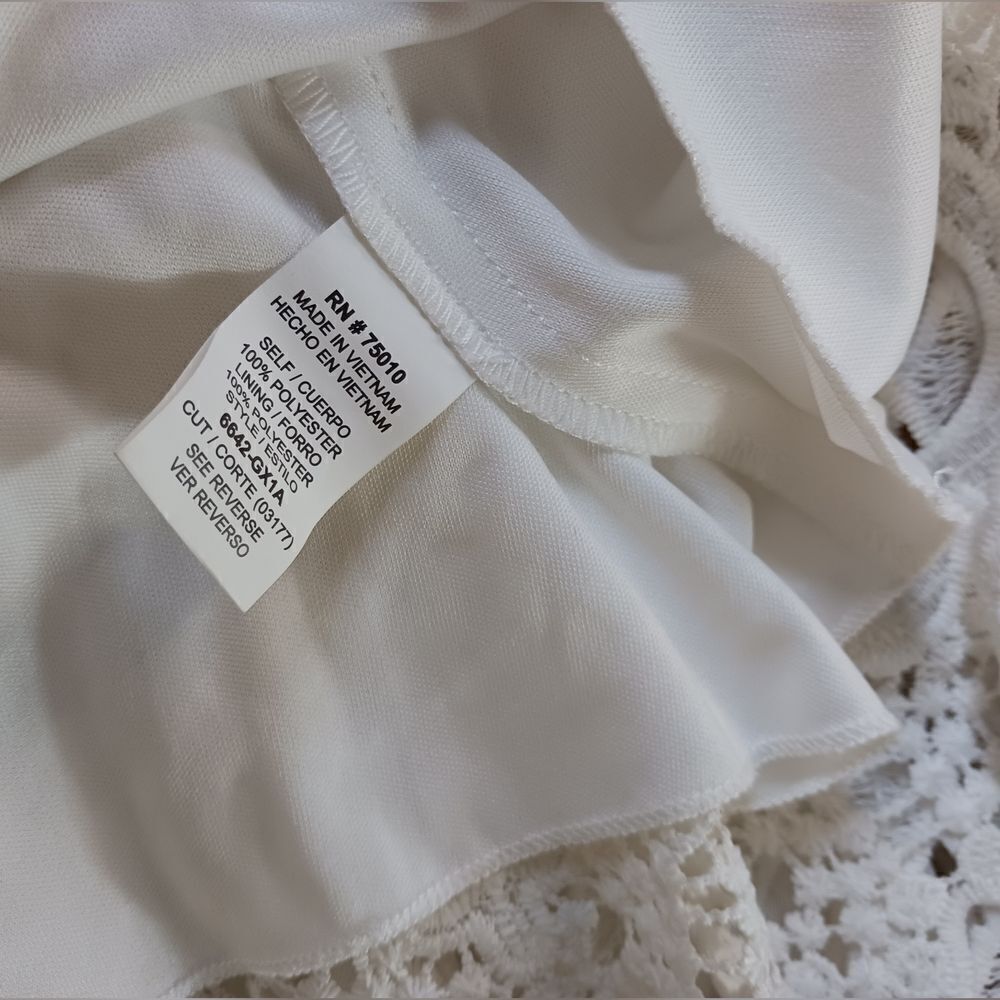 CITY STUDIO Mini Dress Crochet Lace Handkerchief Hem Summer Party White Size 9 - Picture 6 of 11
